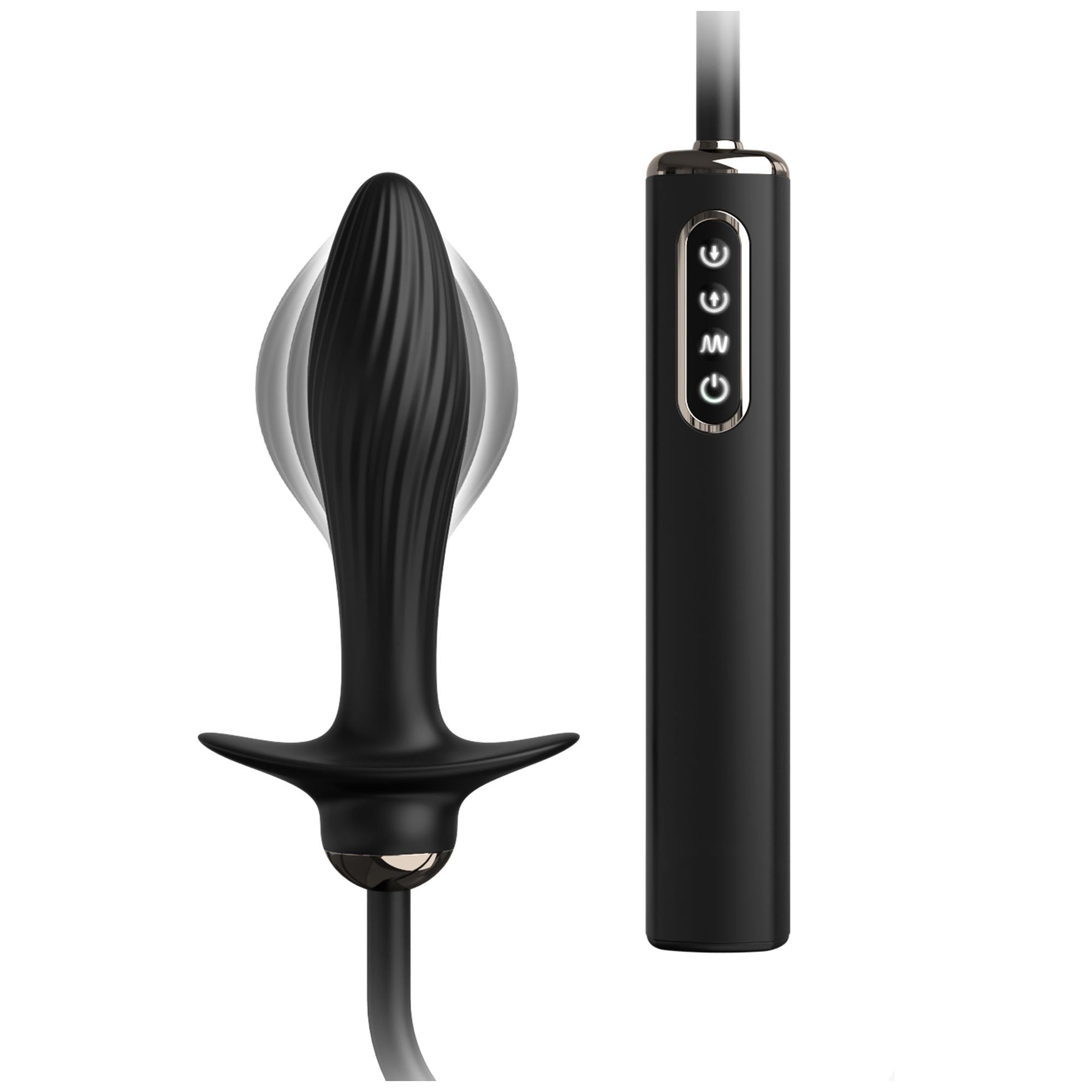 Auto Throb Inflatable Plug Black | Buttplug med vibrator | Intimast