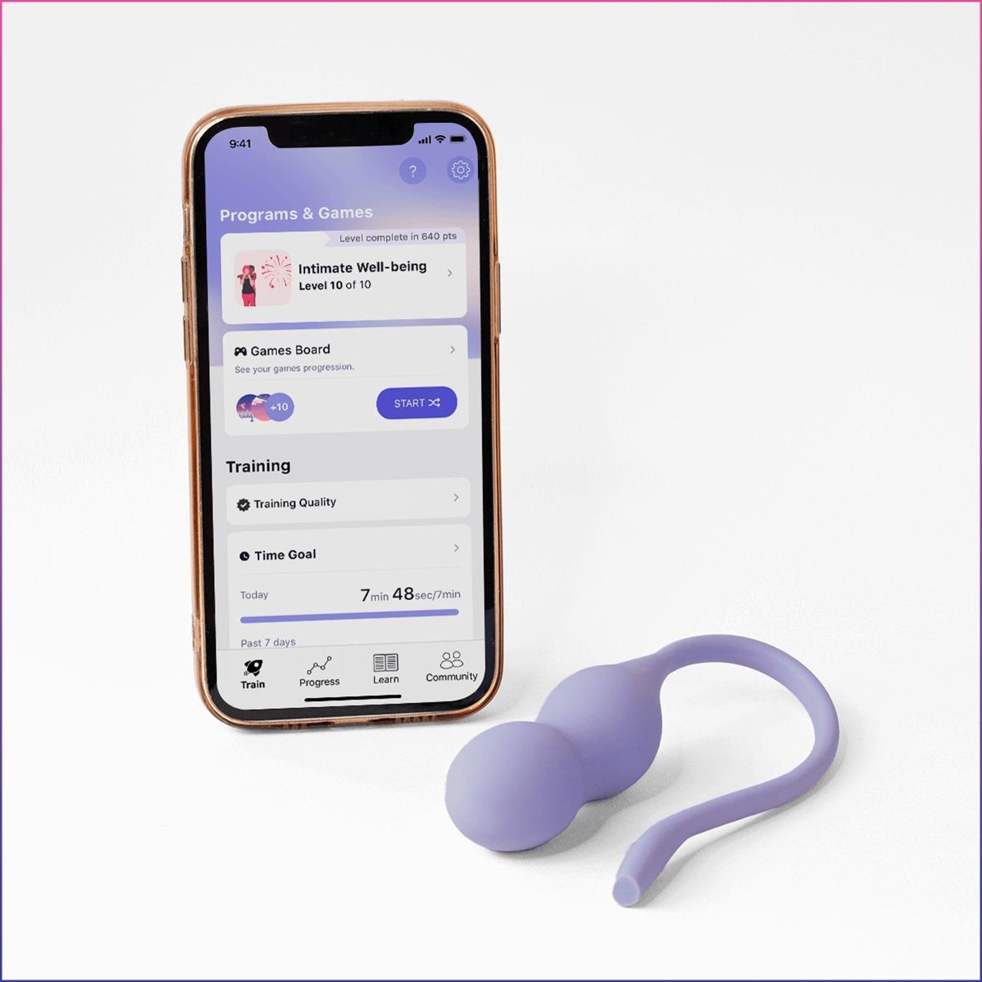 Perifit+ Pelvic Floor Trainer App Lilac | Geishakulor / Knipkulor | Intimast