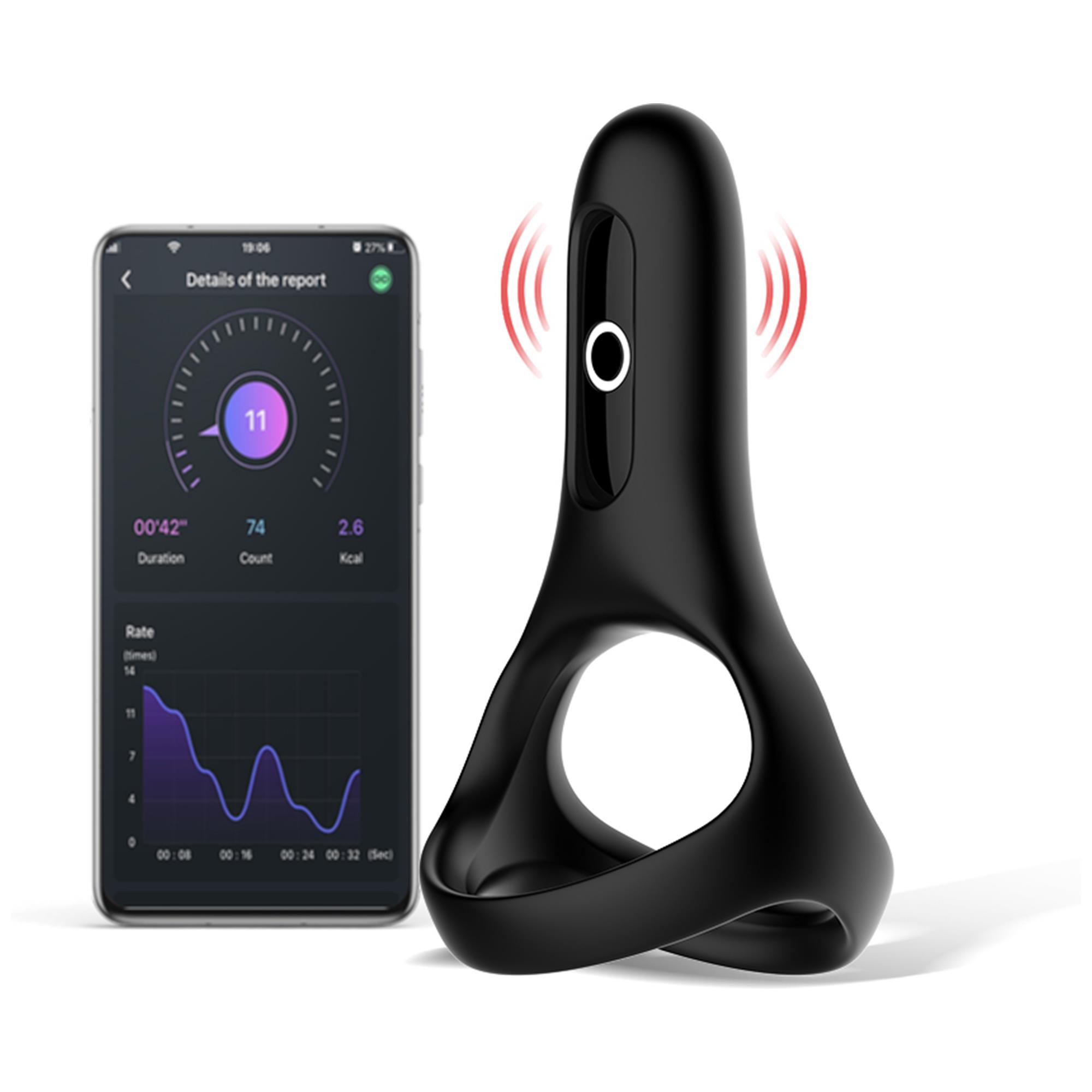 Magic Motion Rise Smart Wearable Cockring Black