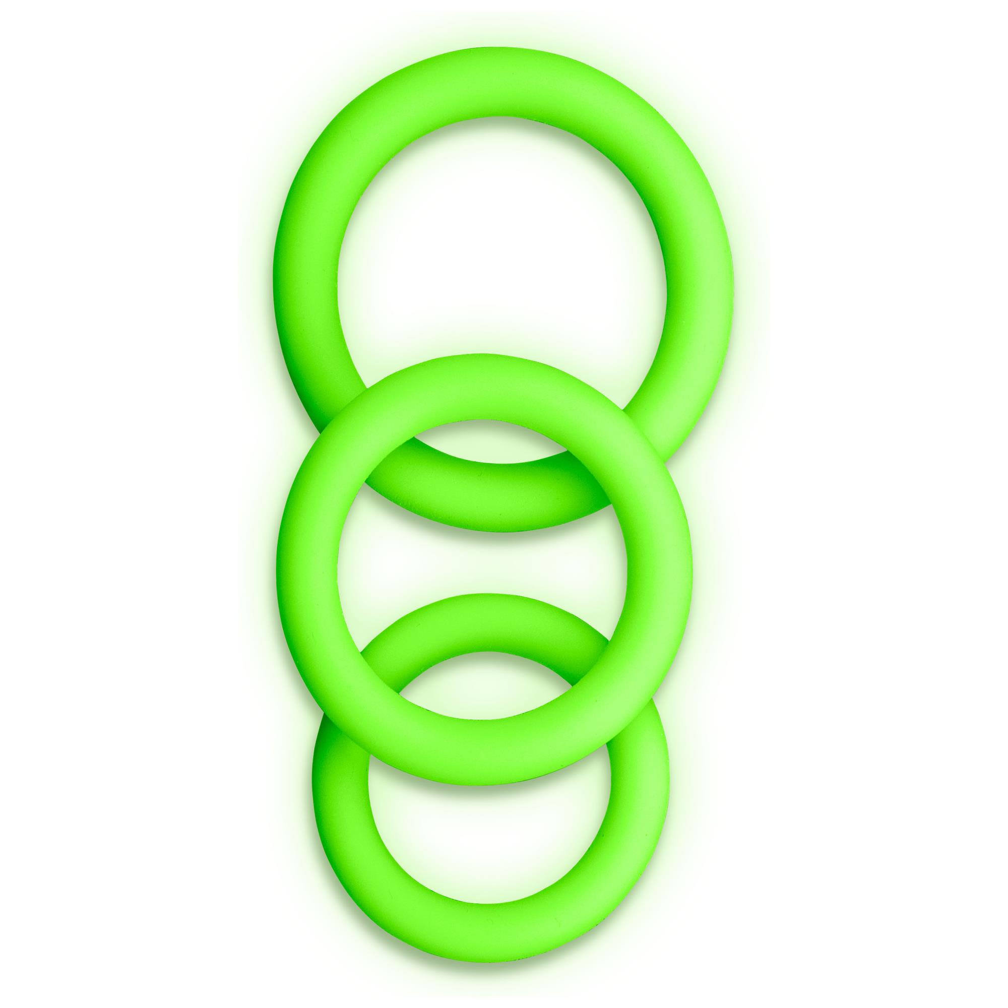 3 pcs Cock Ring Set Glow in the Dark | Penisring utan vibration | Intimast