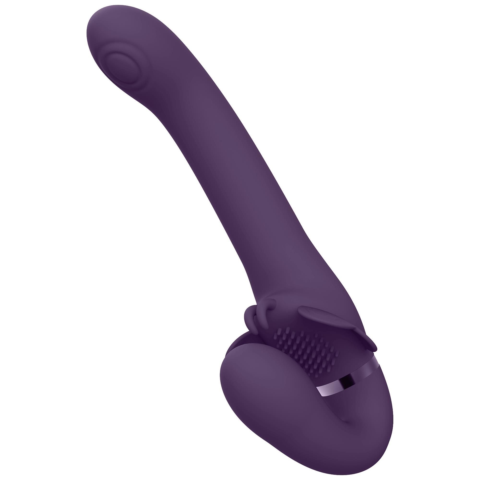 Satu Pulse-Wave & Vibrating Strapless Strapon Purple