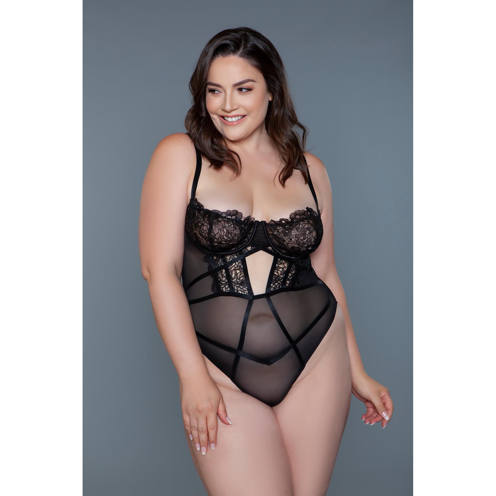 BeWicked Cameryn Bodysuit Black 3X | Sexig Body | Intimast