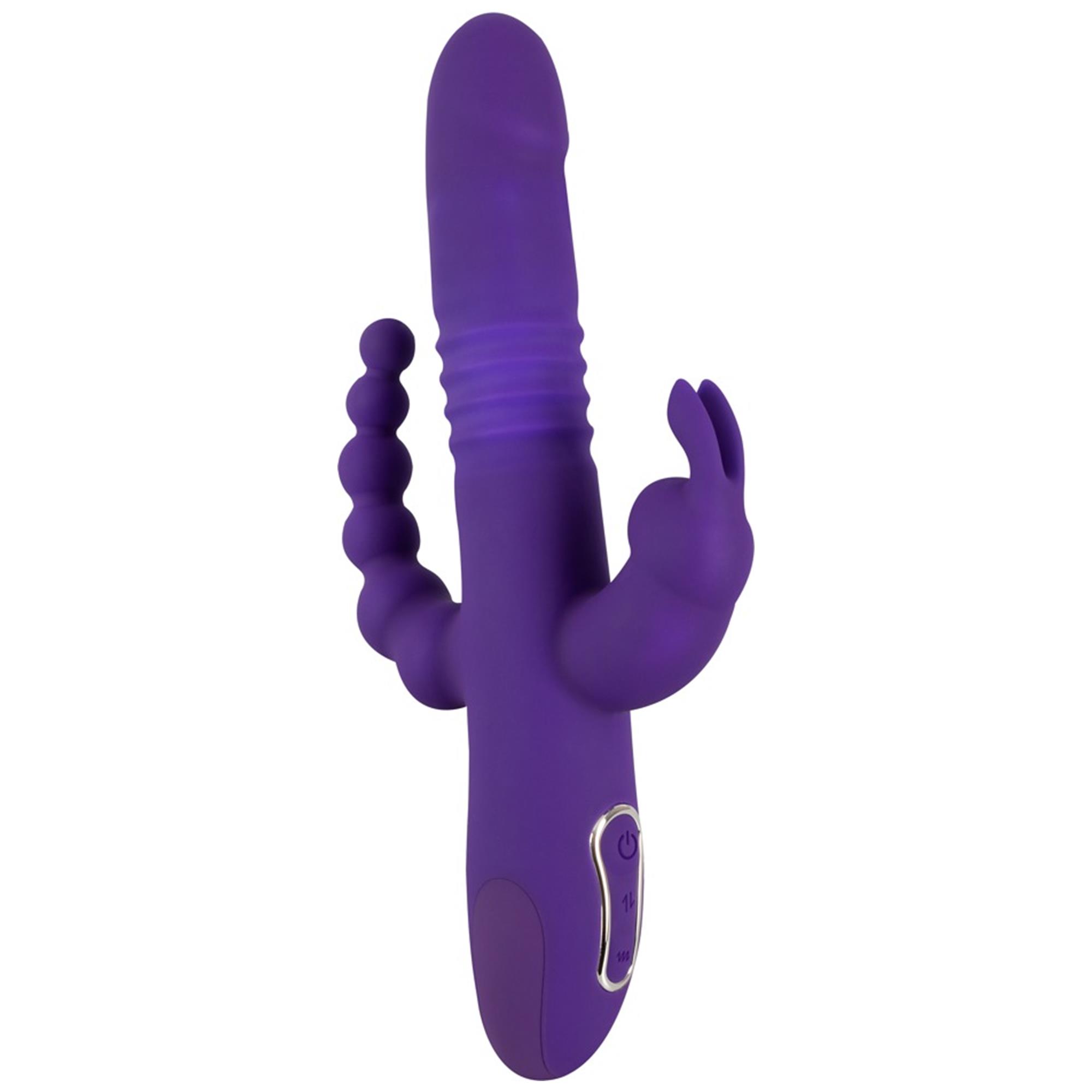 Thrusting Pearl Triple Vibrator Purple | Rabbitvibrator | Intimast