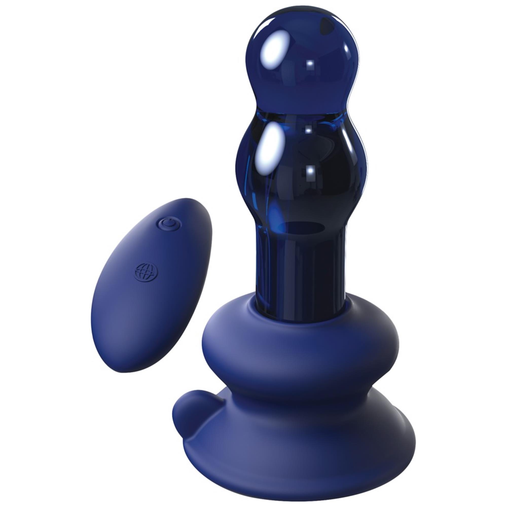 Icicles Glass Vibrator No 83 Blue With Remote