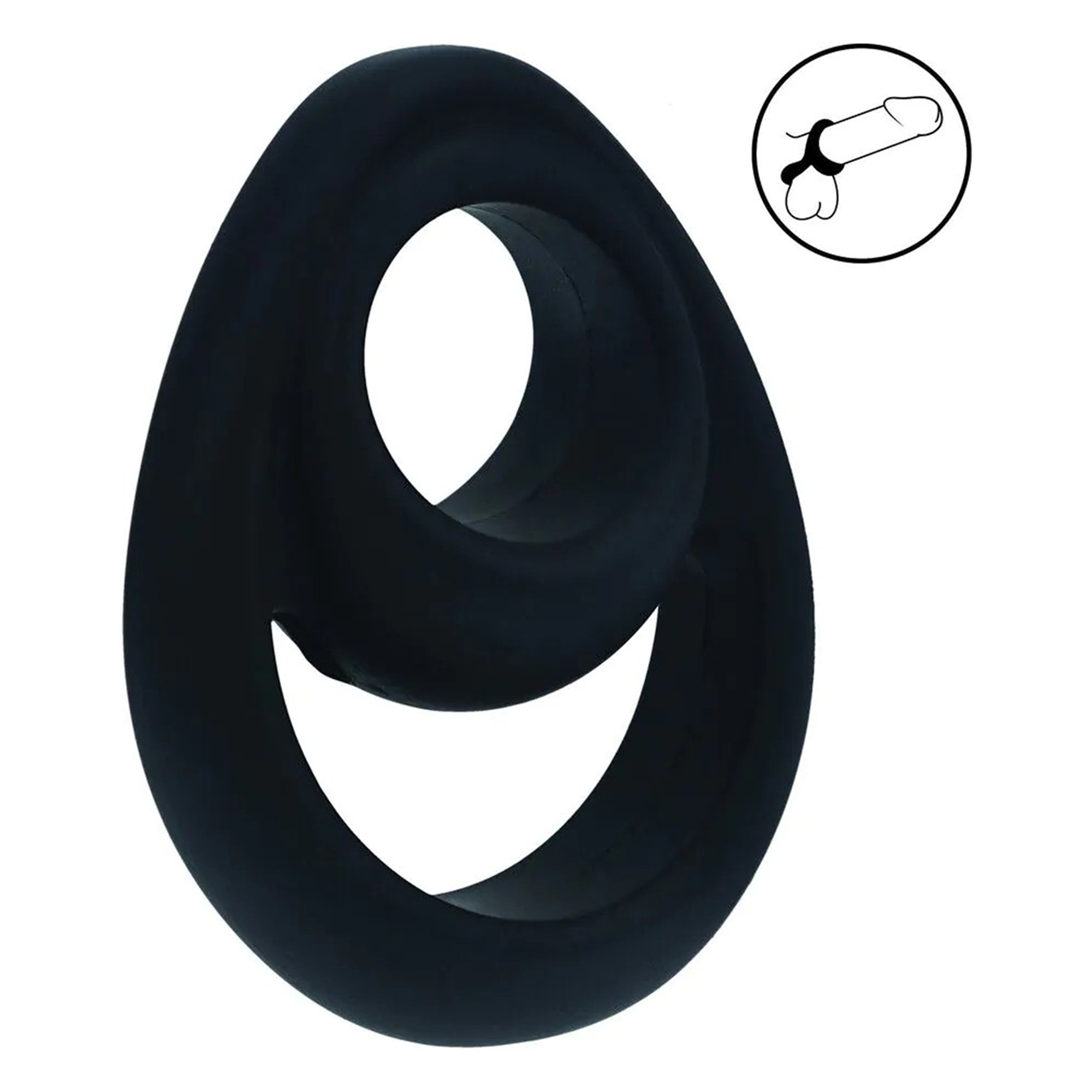 Levelz - Double Ergo Silicone Cockring - Black | Penisring utan vibration | Intimast