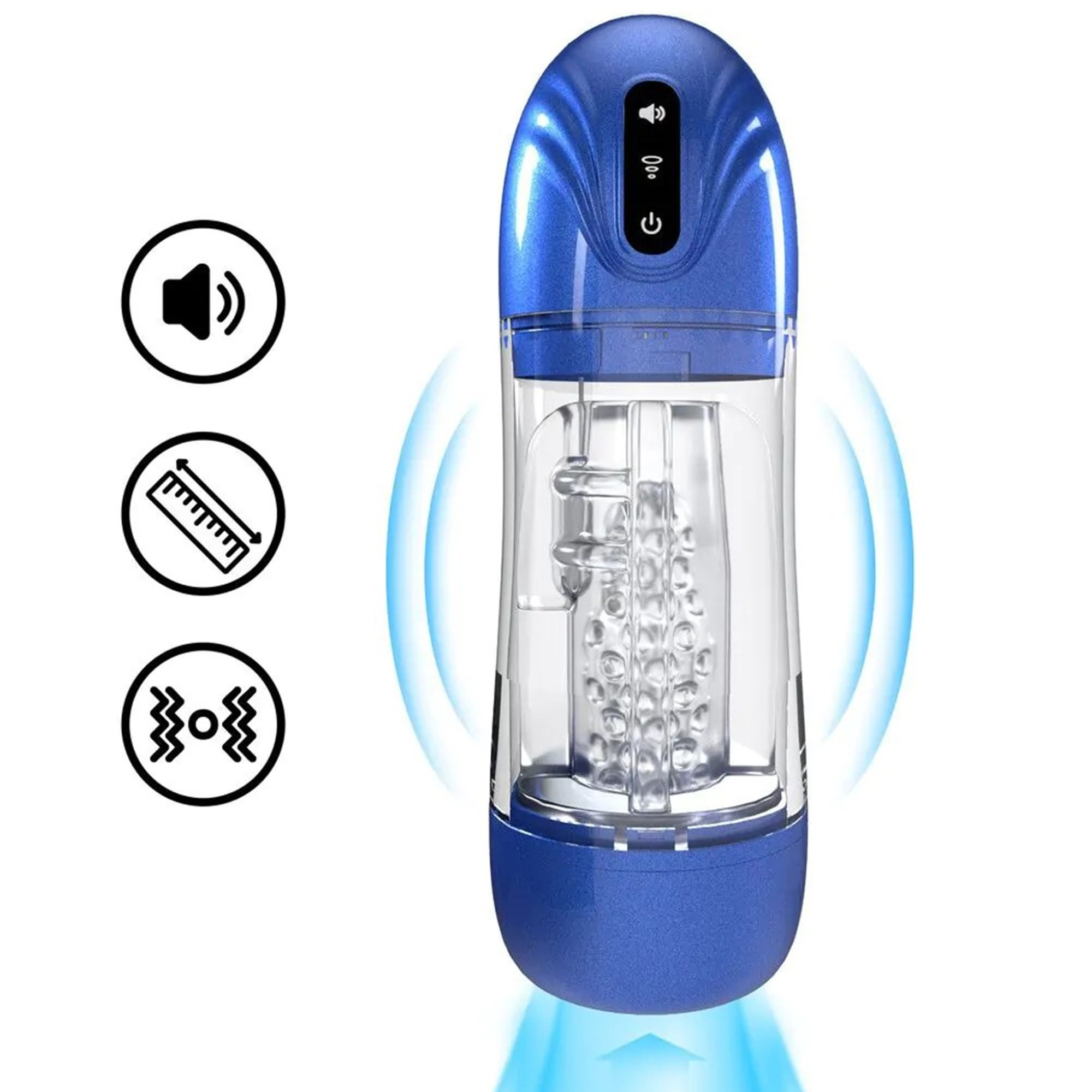 Pumped - SonicPull Suction And Vibration Masturbator Pump - Metallic Blue | Penispump | Intimast