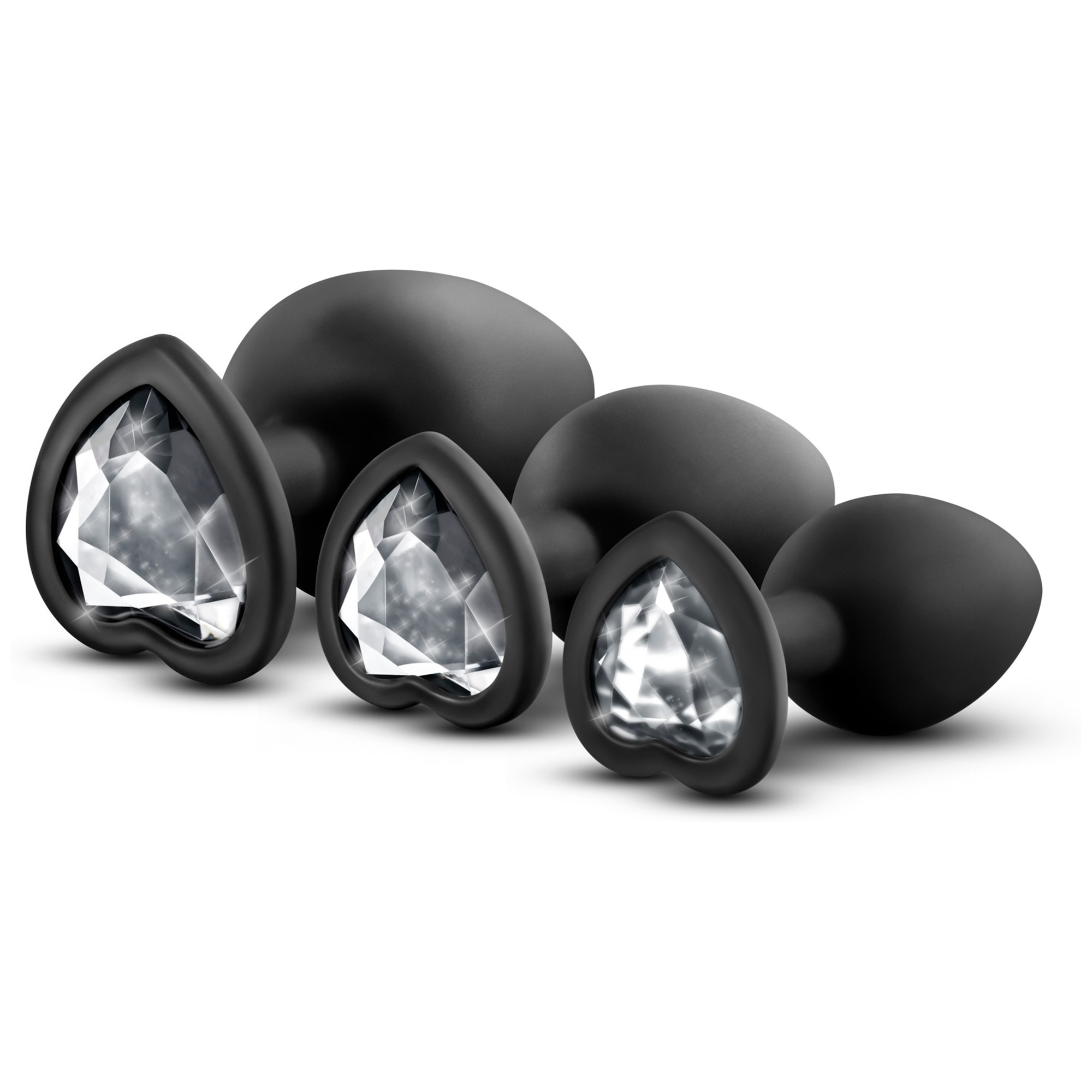 Blush - Bling Plugs Training Kit White Gems - Black | Buttplug | Intimast