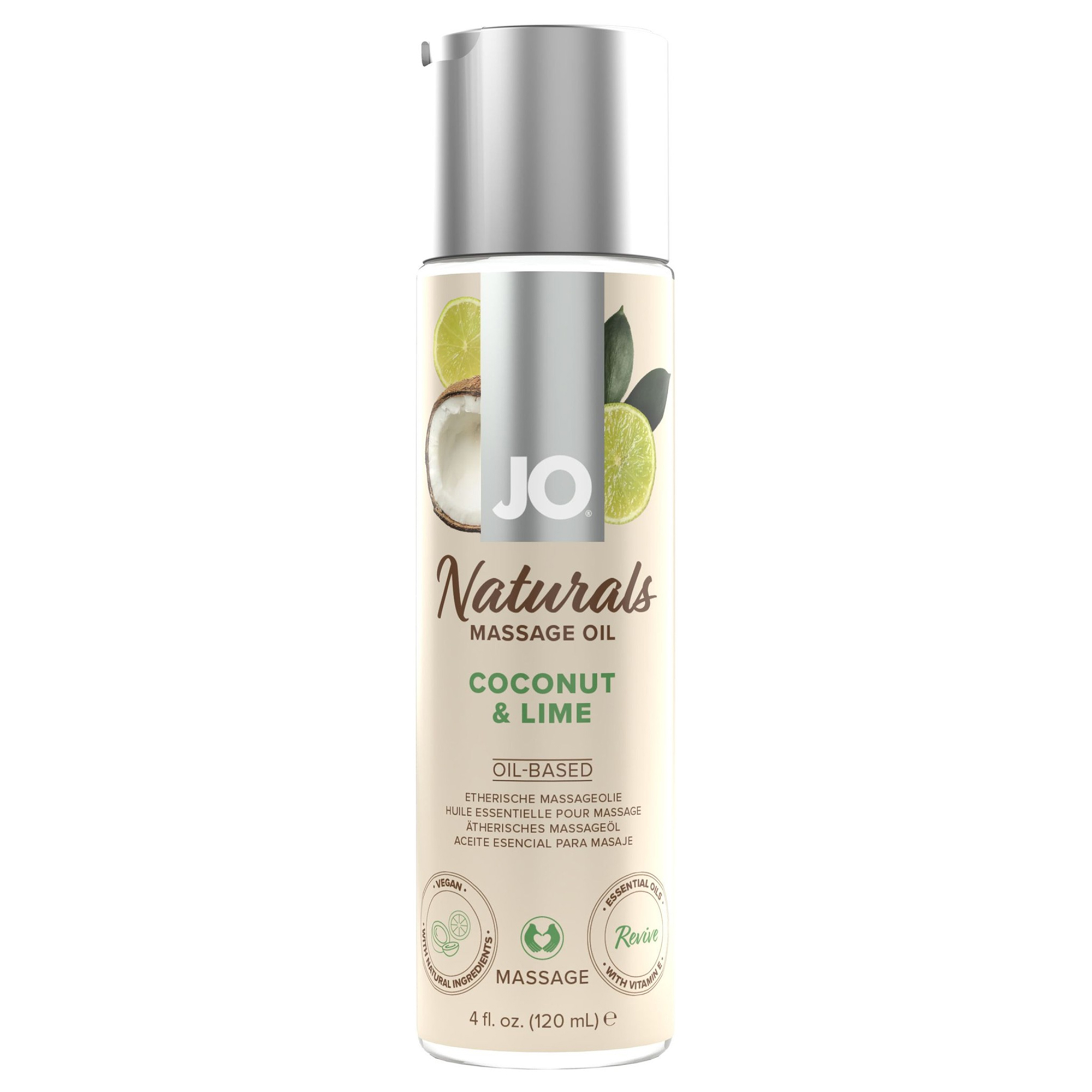 System JO - Naturals Massage Oil - Coconut And Lime - 120 ml | Massageolja | Intimast