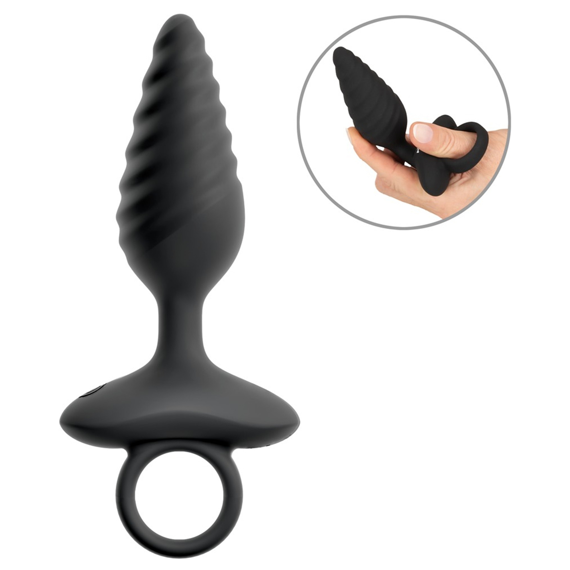 Anos - Flexible Butt Plug Twisted Design With Vibrations | Buttplug med vibrator | Intimast
