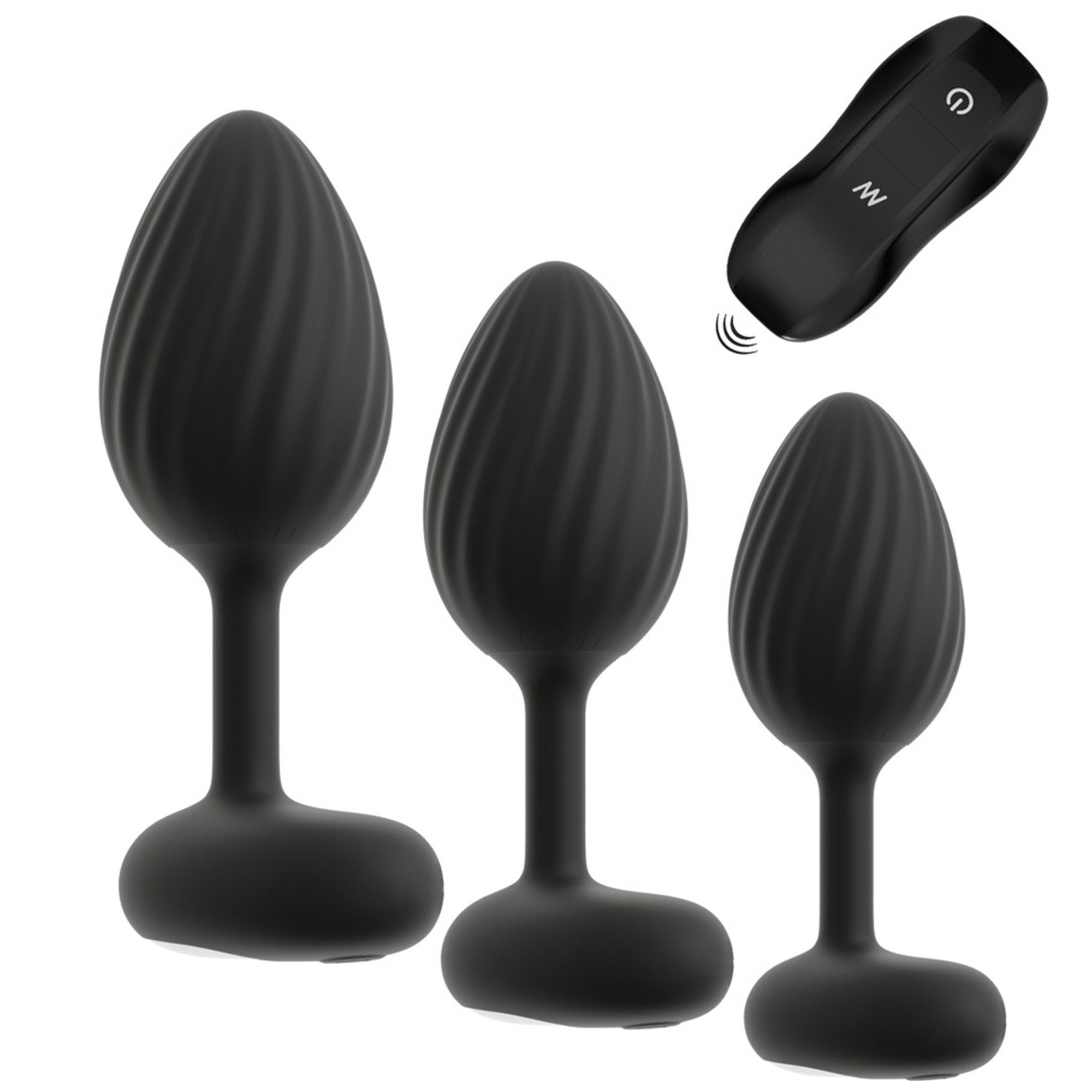 Anos - RC Butt Plug Set With Vibration | Buttplug med vibrator | Intimast