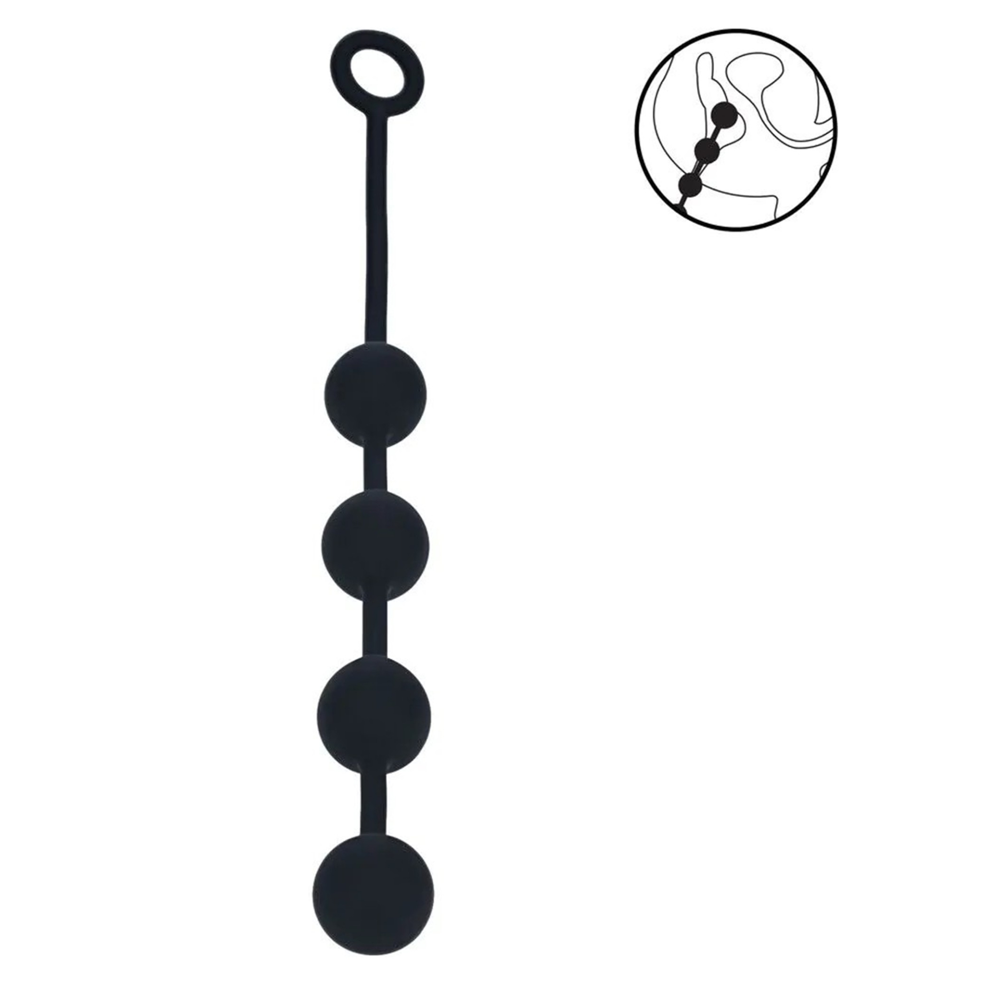 Levelz - Round Silicone Anal Balls - Black - L - 40 mm | Analkulor | Intimast