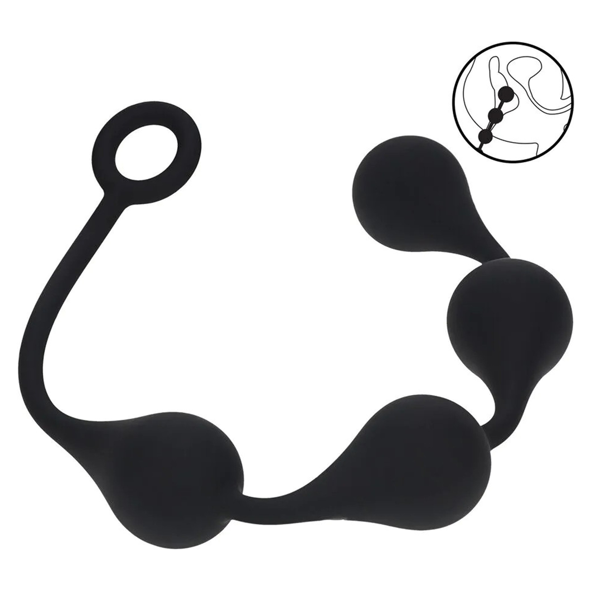 Levelz - Waterdrop Silicone Anal Balls - Black - L - 40 mm | Analkulor | Intimast