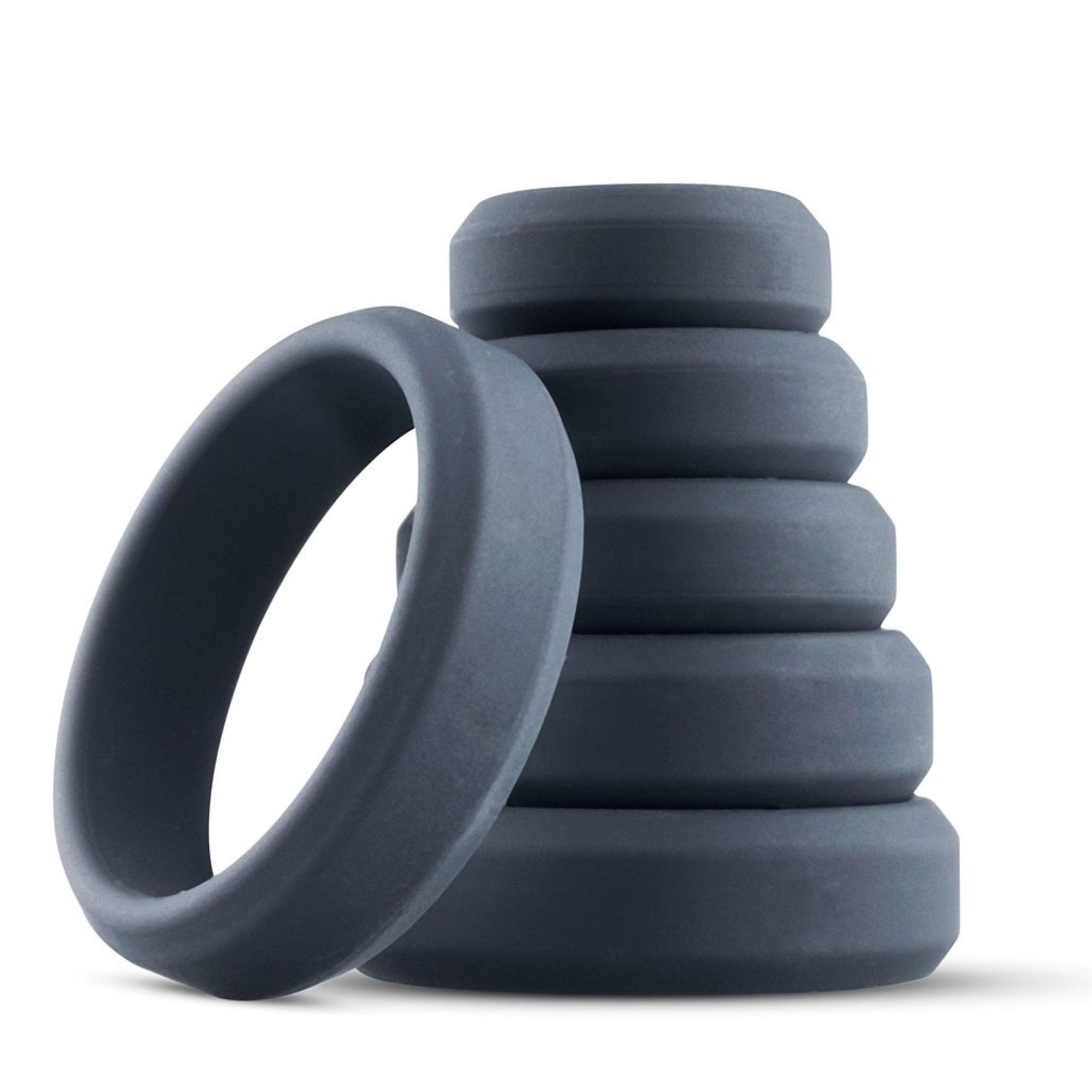Boners - 6 Piece Cock Ring Set - Grey | Penisring utan vibration | Intimast