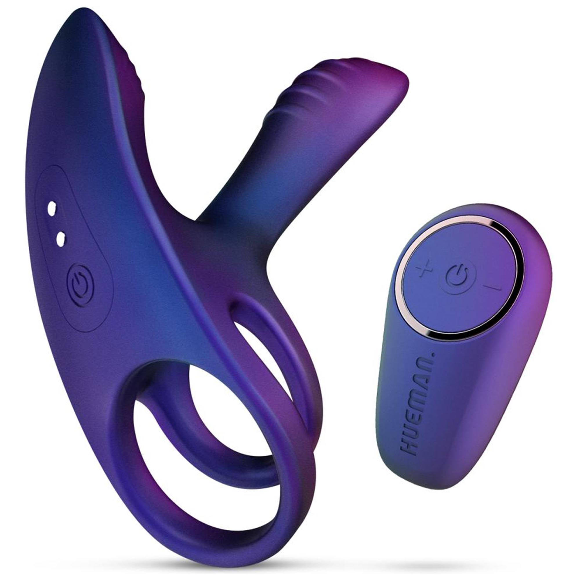 Hueman Vibrating Cock Ring Purple