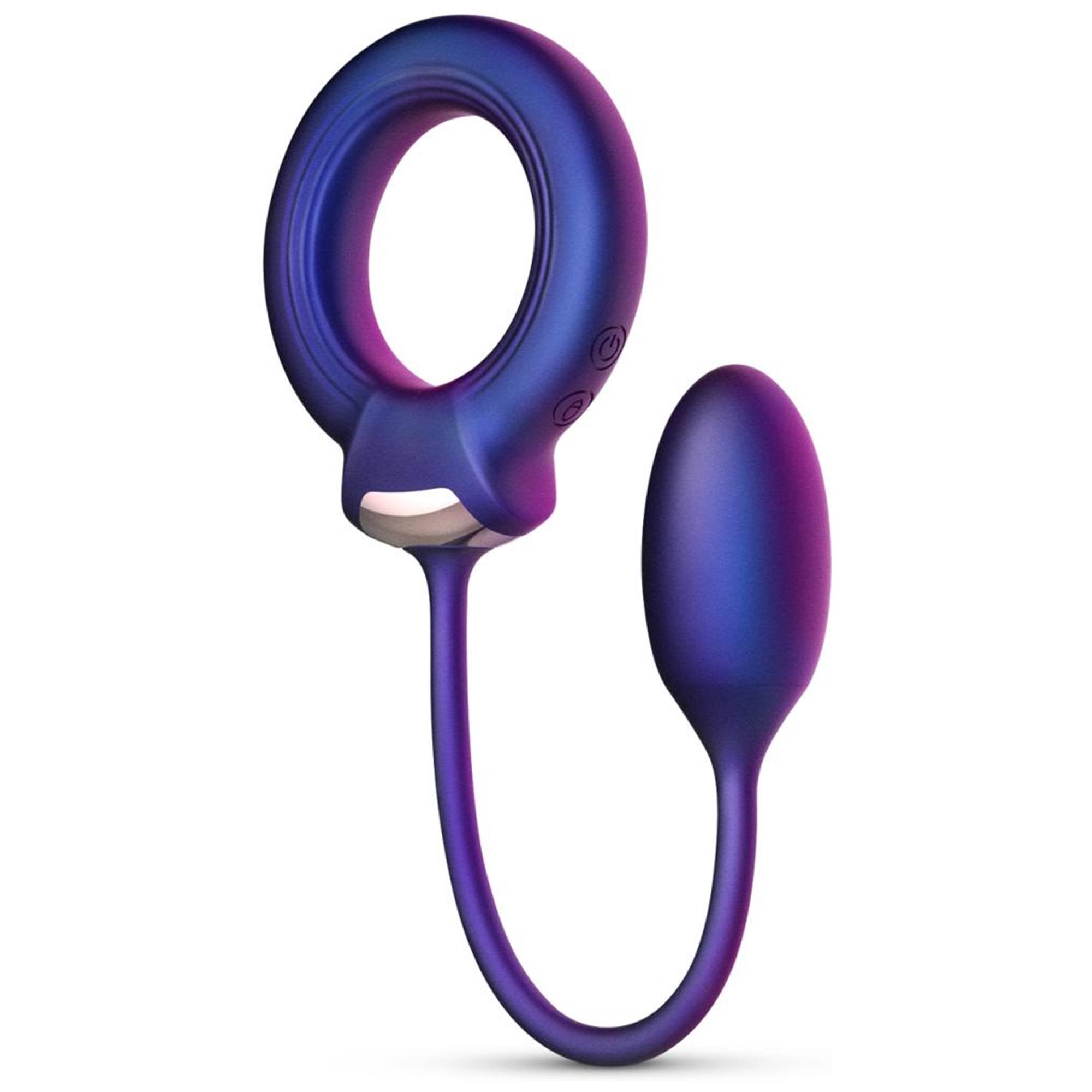 Hueman Cock Ring With Anal Ball Purple | Penisring utan vibration | Intimast