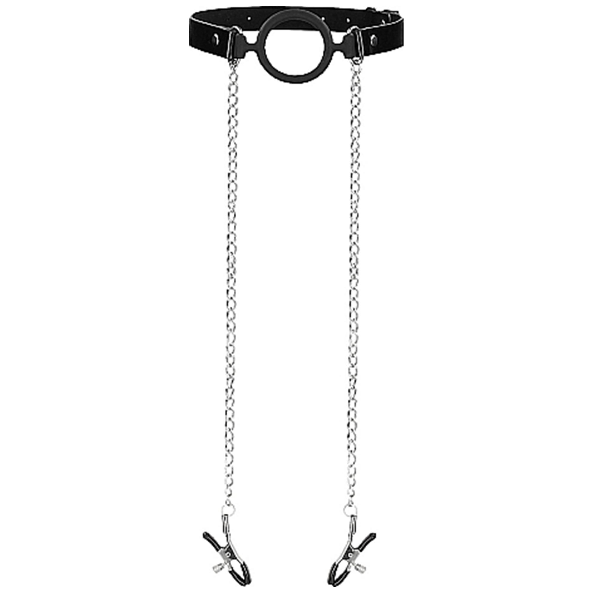 O-Ring Ball Gag w. Nipple Clamps | Gagball | Intimast