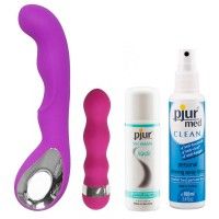 G-spot rocket + Glid + rengöring + Vibrator pink
