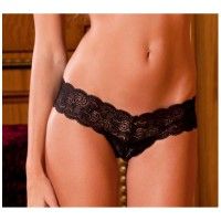 Lace Thong with ribbon